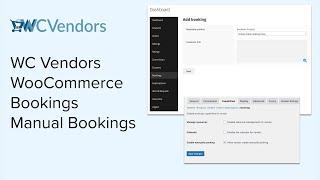 WC Vendors WooCommerce Bookings Manual Bookings