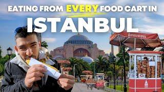 Turkish Street FOOD TOUR in Istanbul | Eating from EVERY food cart we see! (INSANE food challenge!)