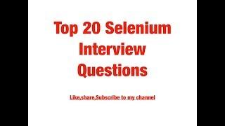 Selenium Interview Questions and Answers