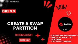 RHCSA EXAM QUESTIONS |  CREATE A SWAP PARTITION | RHCSA 9 | English Tutorial