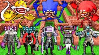 SURVIVAL MAZE of THE SONIC TAPES vs TV WOMAN and SPEAKERMAN vs SKIBIDI TOILET in MINECRAFT animation