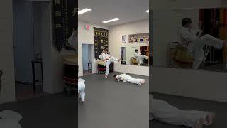 Warming up. Kicking and push-up combos. Don’t get kick in the face. #karate #martialarts #kickboxing