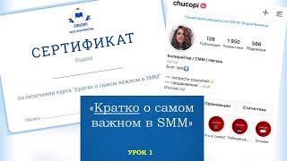 Курс: "Кратко о самом важном в SMM". Урок 1.