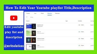 How to Edit Your YouTube Playlist | Complete Step-by-Step Guide