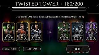 Boss Match 180 Using Gold Team. Twisted Fatal Tower. MK Mobile