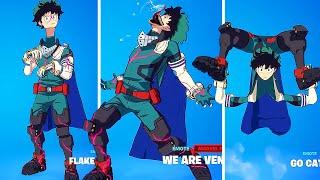 Deku doing ALL Funniest Built In Emotes Compilation (My Hero x Fortnite)