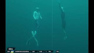 Absolute world record in freediving Kateryna Sadurska Ukraine.Рекорд з фридайвінгу К.Садурськоі 2023