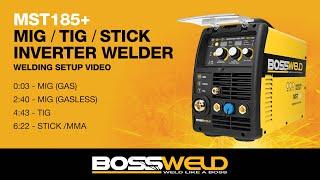 HOW TO SETUP: Bossweld MST185 Plus 180A MIG Stick and TIG Inverter Welder