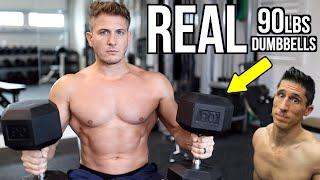 I'M THE STRONGEST NATTY! || Greg Doucette & Jonni Think 90lbs DBs Are Heavy? (ATHLEANX RESPONSE)