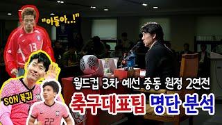 [분석] '손흥민 포함' 홍명보호 새로운 얼굴은 누구? (축구대표팀 명단 발표)