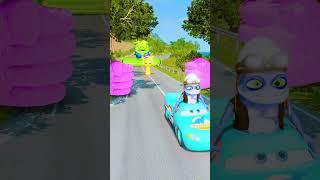 Wacky Cars VS Huge Thanos Bollard Fists Trap Crash in BeamNG.drive