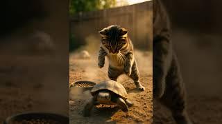  Cat vs Turtle | Patience or Pounce?! #Shorts