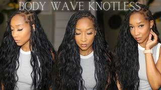 DIY Smedium Knotless Body Wave Braids ft Hot Braids