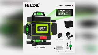 HILDA 16/12 Lines Laser Level Green Line SelfLeveling 360 Horizontal And Vertical