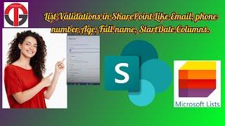 List Column Validations in SharePoint like Email,Full name,Phone Number,Age and Title.