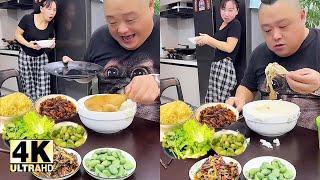 Funny Husband and Wife Eating Show - Epic Food Battle!# asmr# Delicious L food and things# food