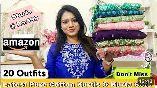 Huge 20 Amazon Cotton Kurti/ Kurta Set Haul| New Summer,,Partywear co-ords|Amazon Haul| Pink's House