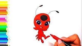 Как нарисовать Тикки Квами Маринетт из Леди Баг | How to draw Tikki Kwami Marinette from Lady Bug