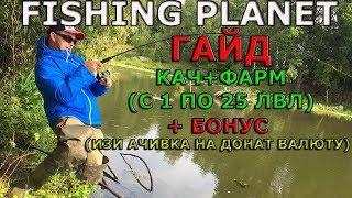 FISHING PLANET ГАЙД КАЧ+ФАРМ (с 1 по 25 лвл СУДАК) + БОНУС ПО АЧИВКЕ