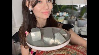 ASMR crunch of wet chalk/ Пиленая геометрия из ассорти мела в пасте🩵#asmr #relax #eatingsounds