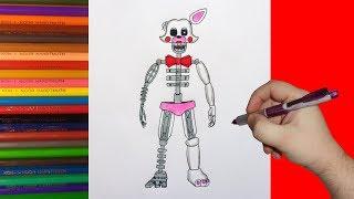 How to draw ignited Mangle, FNaF, Как нарисовать игнайт Мангл, ФНаФ