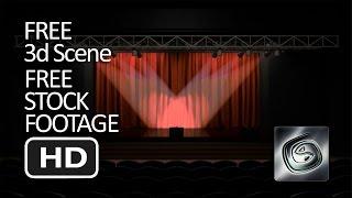 Free Stock Footage & 3d Scene - Stage Curtain Opening HD