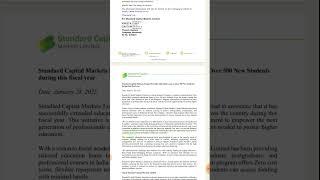 Standard capital markets ltd share update, standard capital capital markets share news