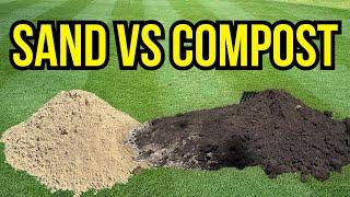 SAND vs COMPOST for a BUMPY lawn- leveling pt 3!