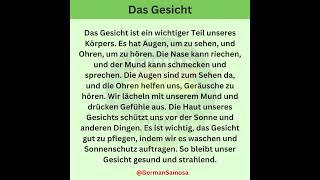 Das Gesicht | Learn German With Dialogues | German Samosa  #deutsch #germanlevela1 #lernen