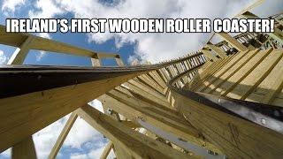 Cú Chulainn Wooden Roller Coaster POV 60fps Front Seat Tayto Park Ireland 2015