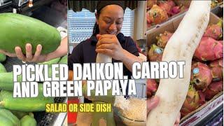 Daikon, Green Papaya & Carrot Salad. Crunchy & Refreshing!