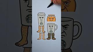 Hybrid Garamaraman and Madudungdung Starbucks Paper Transform Craft #italianbrainrot #viral