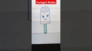How to draw yummy  ice cream in a simple way for beginners.# shorts#curlygirl Kukku