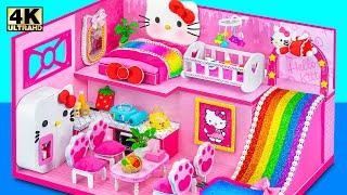 Постройте симпатичный 2-этажный розовый домик Hello Kitty с радужным бассейном из слизи — Миниатюр