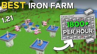 Minecraft BEST Iron Farm Tutorial 1.21 - 1800+ Iron Farm Hour