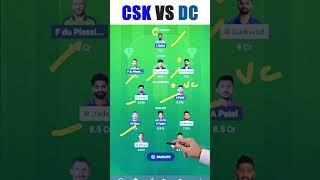 CSK vs DC Fantasy Team of Dream11, CHE vs DC Fantasy Team and Tips