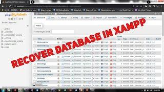 How to Recover MYSQL Database from XAMPP Folder