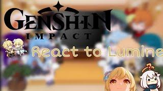 ||Genshin Impact react to Lumine||Male MC||Short like you||Make by: Kanji◦simp