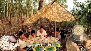 200 MOMO MUKBANG ! Pork Momo Cooking in Forest and Eating Challenge Team @ExRomeoBagjhodaLahure