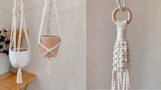 2 EASY MACRAME PLANT HANGERS TUTORIAL | Step-by-step!  (Video #1)