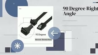 RiaTech 2 PACK SATA 3 90 Degree Right Angle III 6.0 Gbps with Straight Locking Latch Data Cable