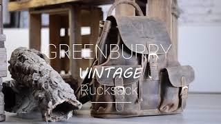 Greenburry Rucksack groß Vintage Leder antik braun 1711-25