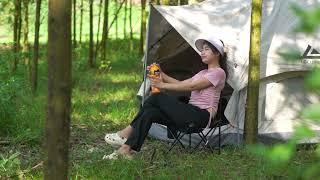 SOLO OVERNIGHT CAMPING IN THE RAIN - RELAXING IN THE TENT WITH THE SATISFYING SOUND OF NATURE - ASMR