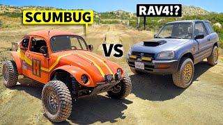 Hoonigan's Own Baja SCUMBUG vs Mojave RAV4 on the Dirt Course!