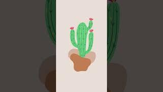 Earthy Minimalist Cactus | Art | Canvas print | Forest Green
