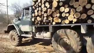 Russian Zil 6X6 V8 Ex Military Trucks Leaving Osikovo Forest 21 February 2019