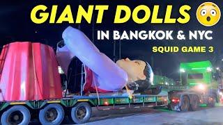 Giant Squid Game Dolls Spotted in Public  Young Hee and Chul Su | squid game season 3 #squidgame3