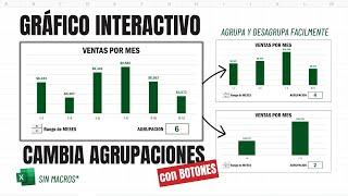 ¡GRÁFICO INTERACTIVO en EXCEL! Cambia AGRUPACIONES dentro del GRAFICO con BOTONES de forma SENCILLA