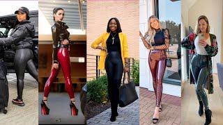 WETLOOK:  How To Style Spanx Faux Leather Leggings | Wet Look Like Leggings  (Leather Pants)