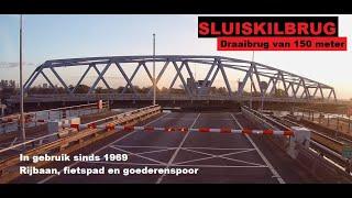 SLUISKILBRUG | Draaibrug van 150 meter | 4K | Rijbaan, fietspaden en goederenspoor | Zeeland, NL